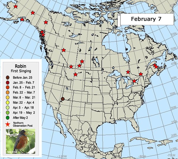 Map for robin singing