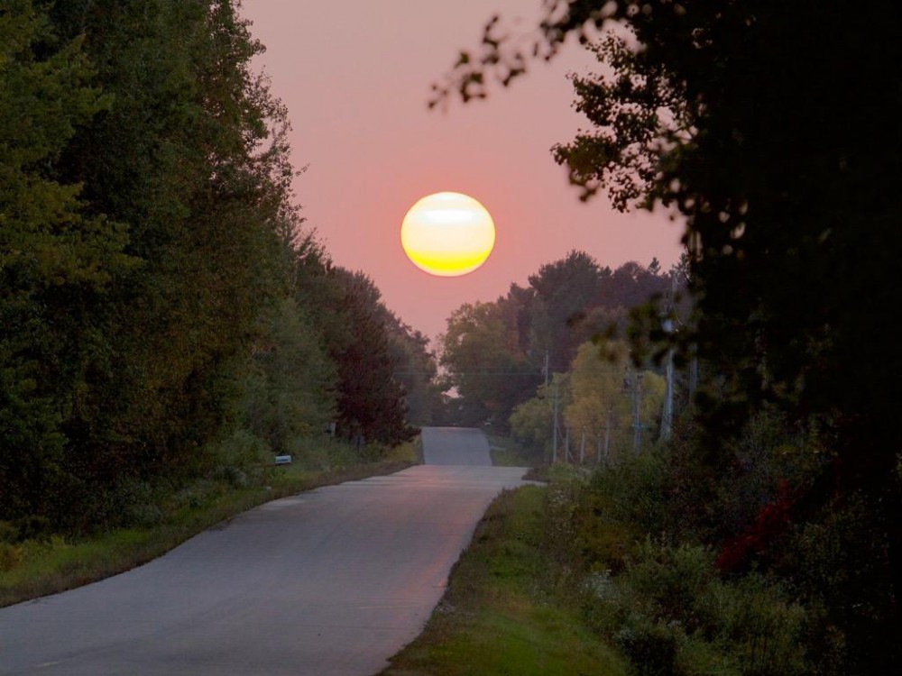 Sun setting in Wausau, WI.
