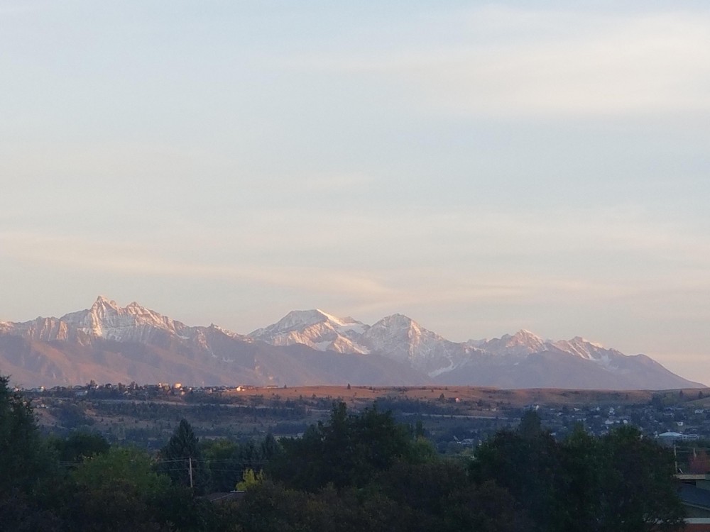 Snowfall on mountains
