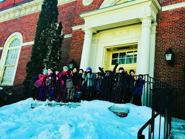 Snow-covered garden on March 20