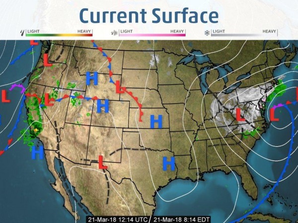 Weather map for 03/21/18