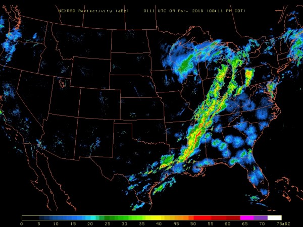 Weather map showing birds taking off for migration