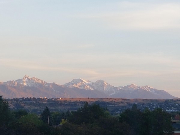 Snowfall on mountains