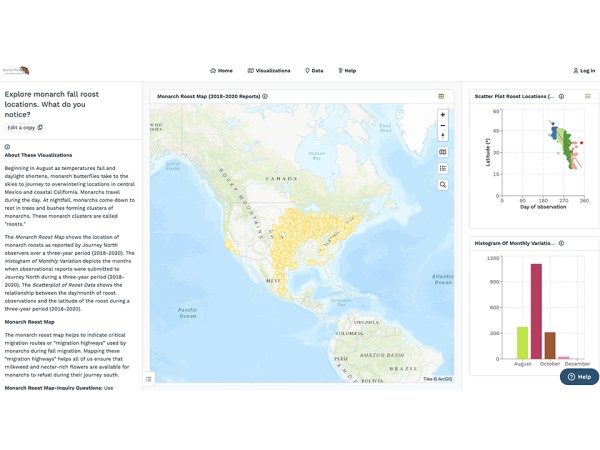Monarch fall roost visualization