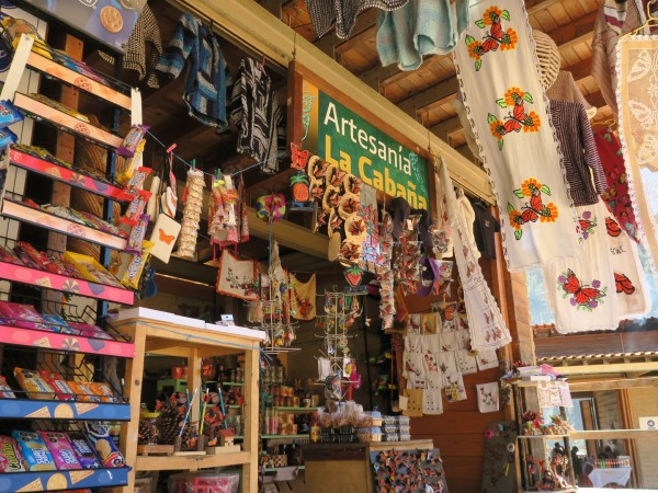 local craft  hanging in shop, Visitors Center, Monarch Butterfly Biosphere Reserve