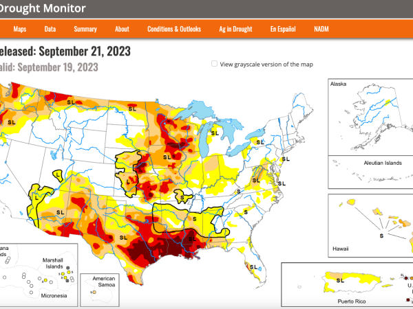 U.S. Drought Monitor map